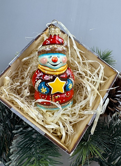 Формовая игрушка Снеговик в кафтане. Красный 100/50